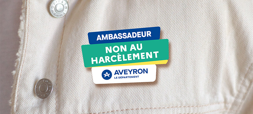 Pin's - Ambassadeur non au harcèlement - Aveyron le Département
