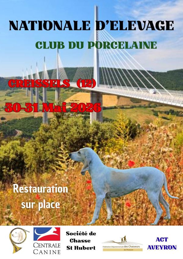 National d'élevage club de porcelaine creissels (12) 30 et 31 mai 2026