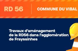 RD 56 Commune du vibal - Travaux d’aménagement de la RD56 dans l’agglomération de Frayssinhes