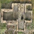 Orthophotographie en plan de la chapelle Saint-Christophe à Rivière-sur-Tarn (cliché C. Dupré, VS3D).